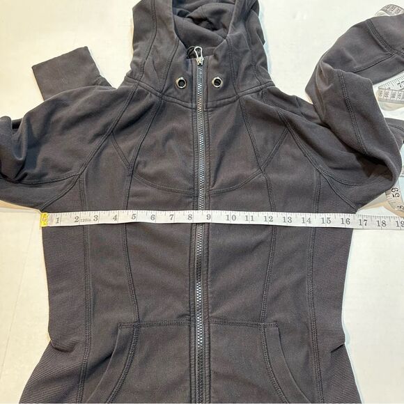 Athleta Slub Strength Lightweight Jacket Full Zip Hoodie Dark Gray XS - Picture 14 of 15